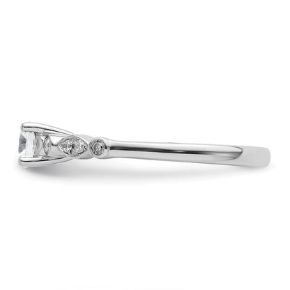 14K White Gold Simulated Diamond Engagement Ring