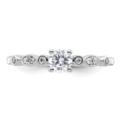 14K White Gold Simulated Diamond Engagement Ring