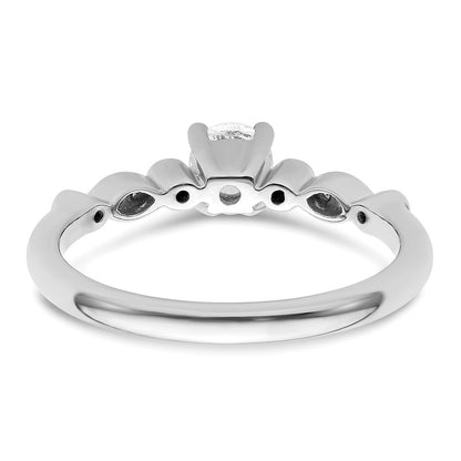 14K White Gold Simulated Diamond Engagement Ring