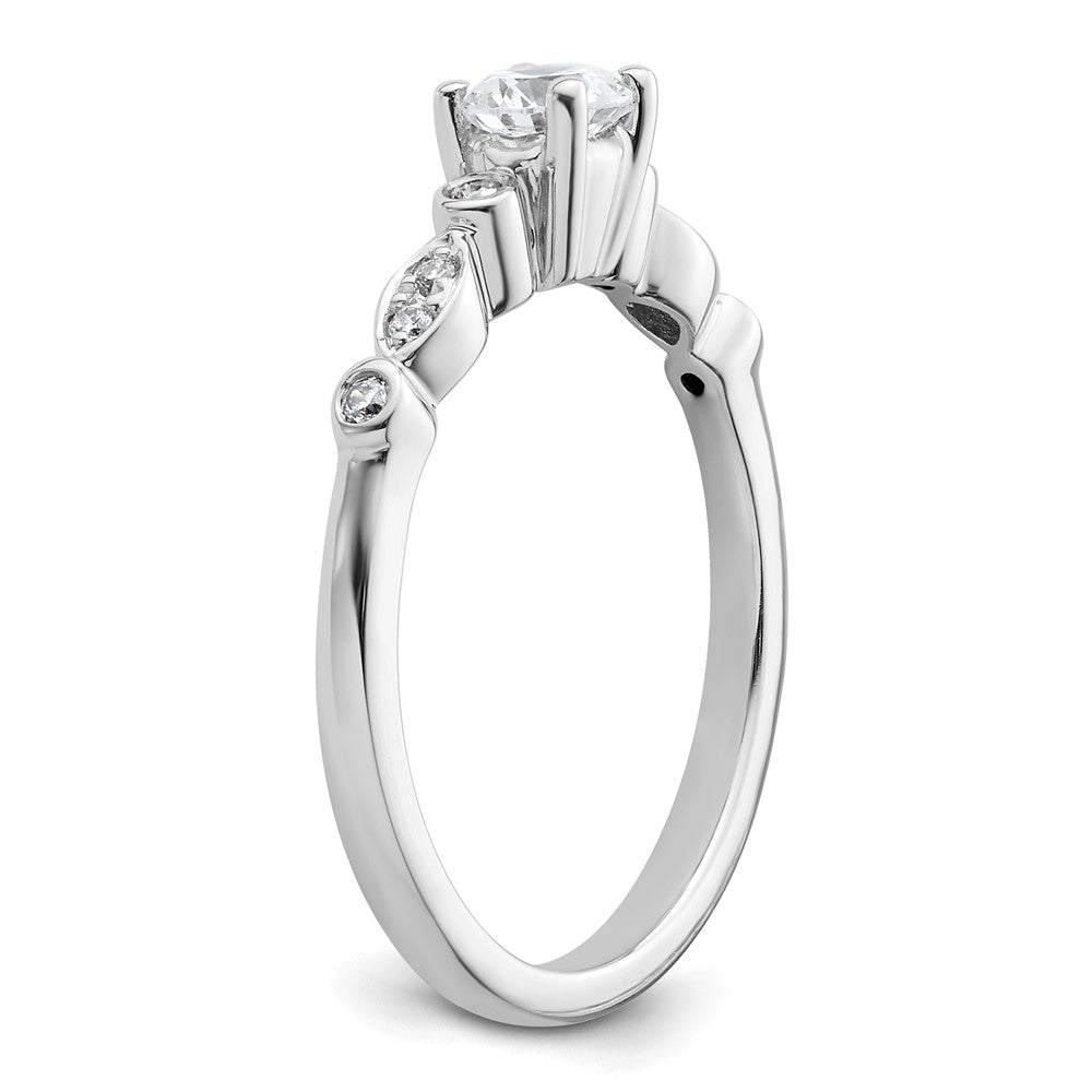 14K White Gold Simulated Diamond Engagement Ring