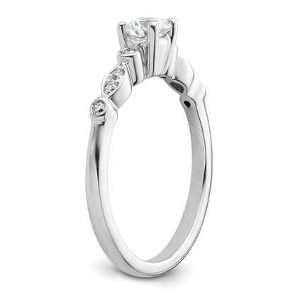 14K White Gold Simulated Diamond Engagement Ring