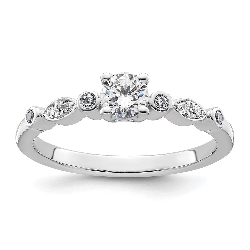 14K White Gold Simulated Diamond Engagement Ring