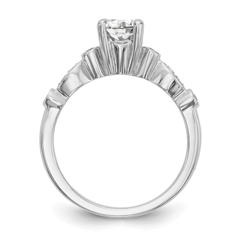 14K White Gold Simulated Diamond Engagement Ring