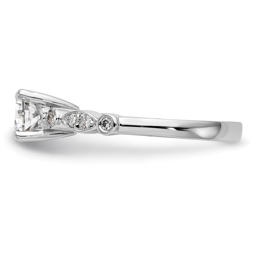 14K White Gold Simulated Diamond Engagement Ring