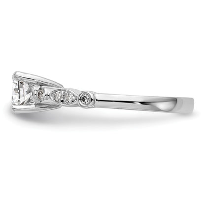 14K White Gold Simulated Diamond Engagement Ring