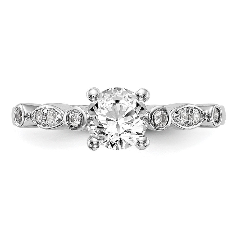 14K White Gold Simulated Diamond Engagement Ring