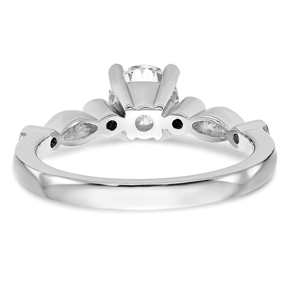 14K White Gold Simulated Diamond Engagement Ring