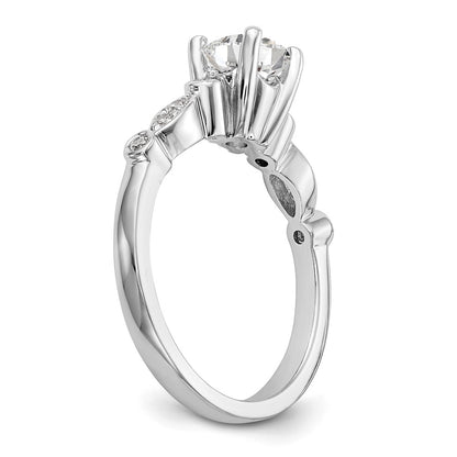 14K White Gold Simulated Diamond Engagement Ring