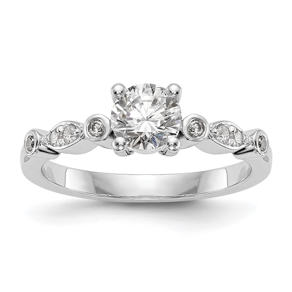 14K White Gold Simulated Diamond Engagement Ring