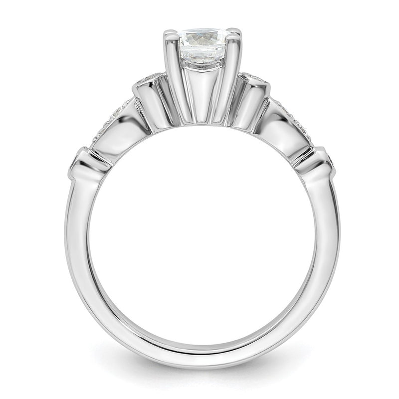 14K White Gold Simulated Diamond Engagement Ring