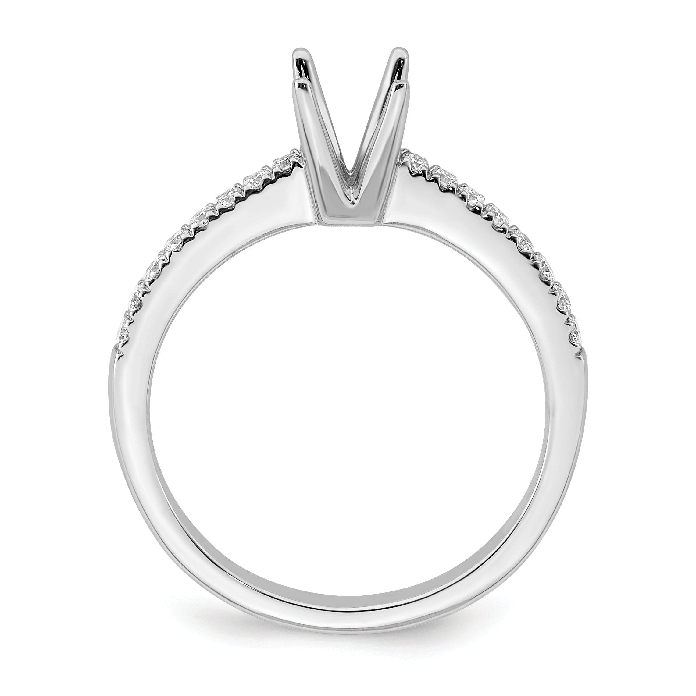 14K White Gold True Origin 1/6 Carat Lab Grown Diamond Vs D E F Semi Mount Oval Engagement Ring