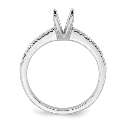 14K White Gold True Origin 1/6 Carat Lab Grown Diamond Vs D E F Semi Mount Oval Engagement Ring