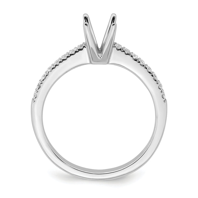 14K White Gold True Origin 1/6 Carat Lab Grown Diamond Vs D E F Semi Mount Oval Engagement Ring