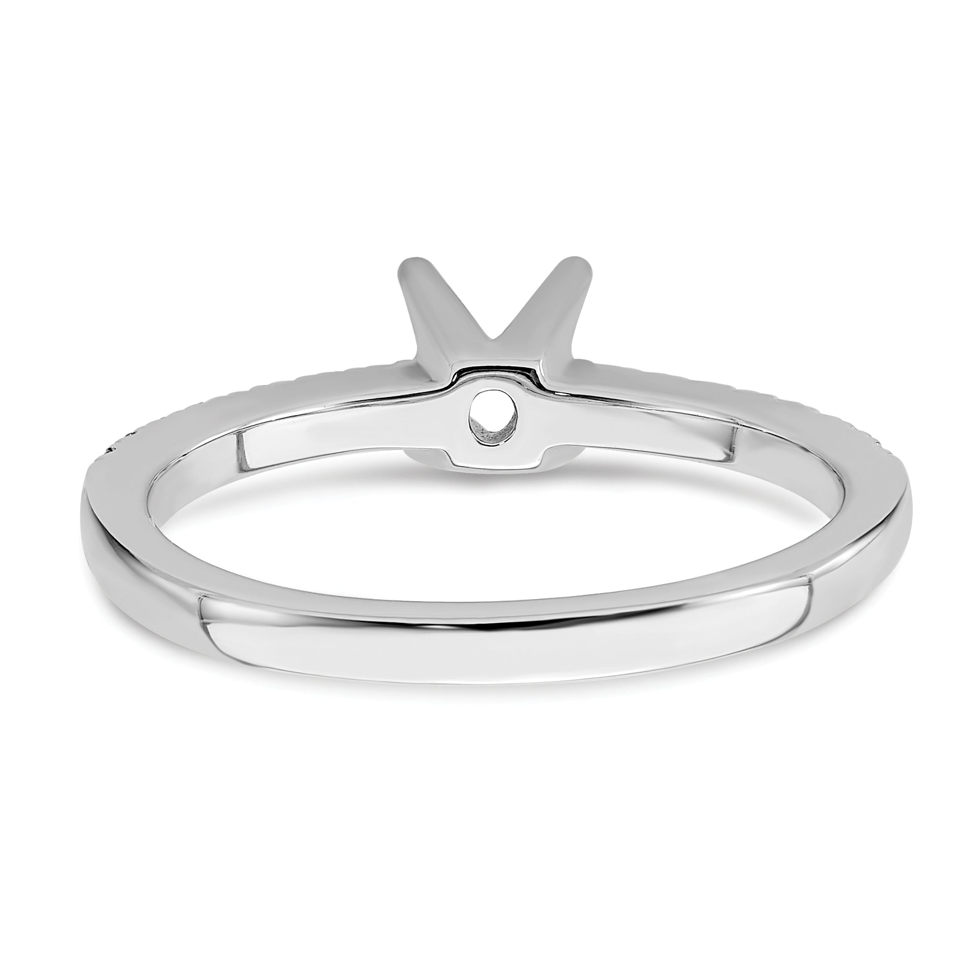 14K White Gold True Origin 1/6 Carat Lab Grown Diamond Vs D E F Semi Mount Oval Engagement Ring