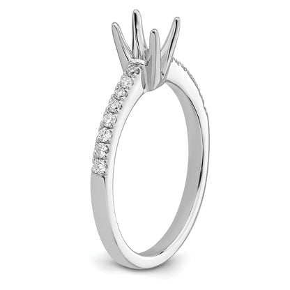 14K White Gold True Origin 1/6 Carat Lab Grown Diamond Vs D E F Semi Mount Oval Engagement Ring