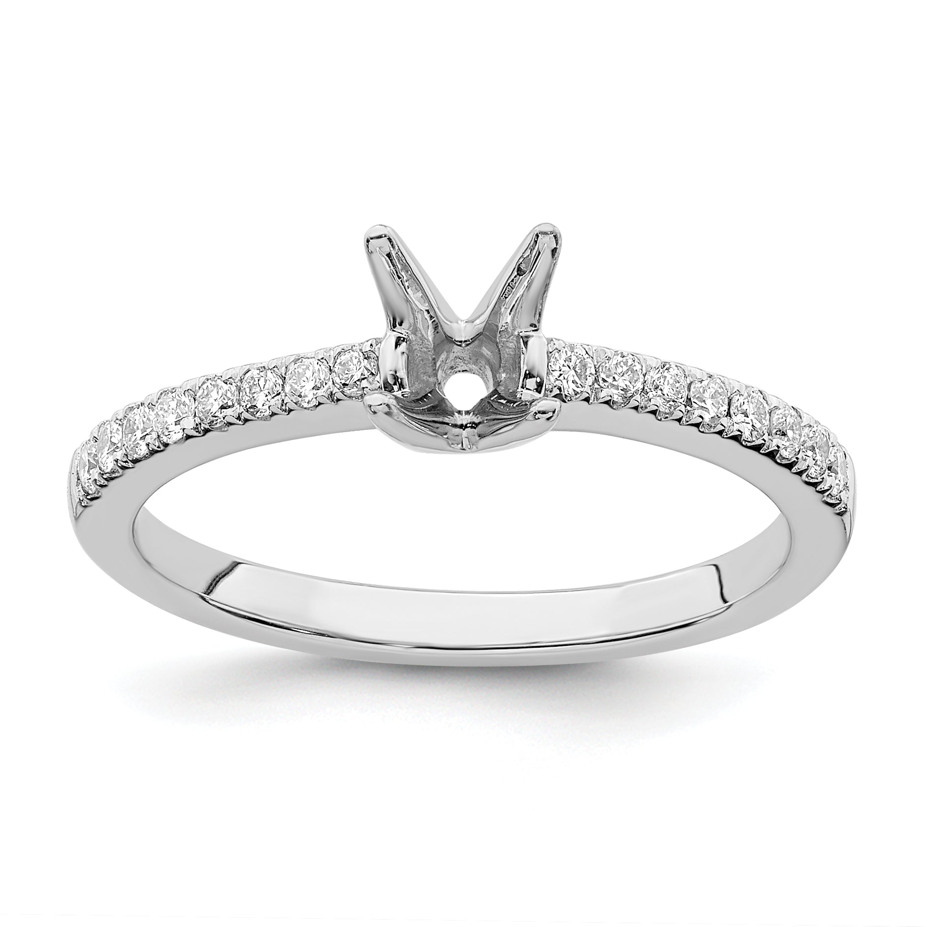 14K White Gold True Origin 1/6 Carat Lab Grown Diamond Vs D E F Semi Mount Oval Engagement Ring