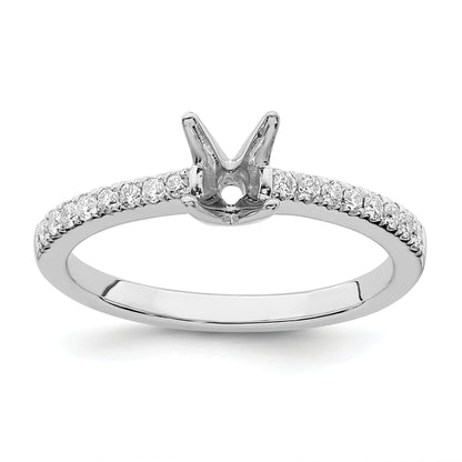 14K White Gold True Origin 1/6 Carat Lab Grown Diamond Vs D E F Semi Mount Oval Engagement Ring