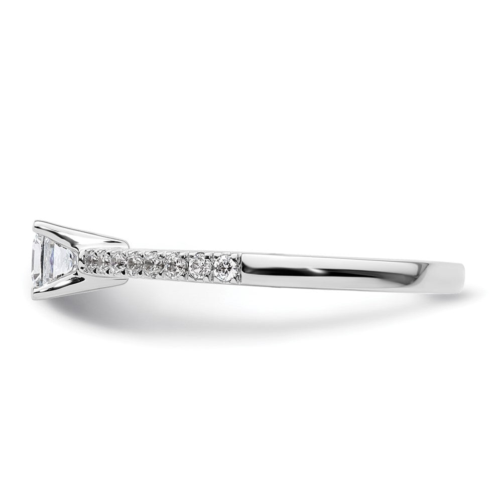 14K White Gold Simulated Diamond Engagement Ring