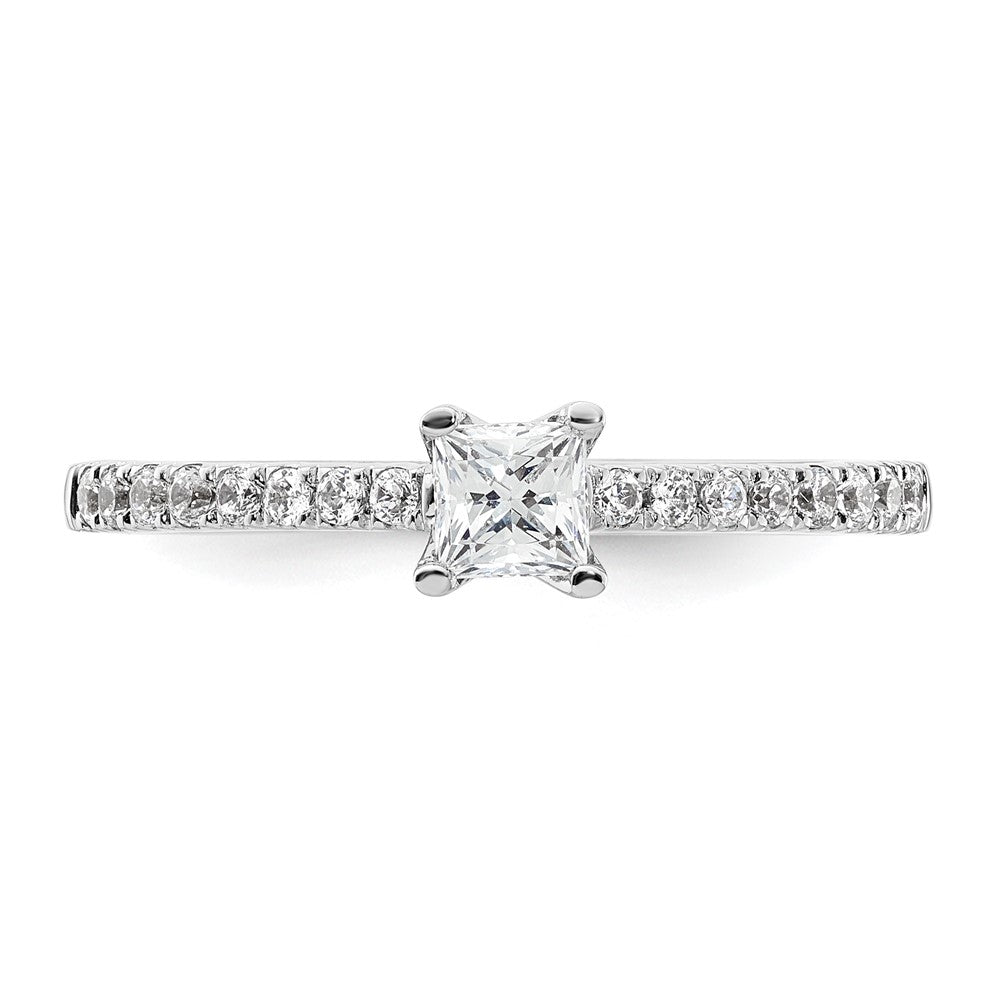 14K White Gold Simulated Diamond Engagement Ring