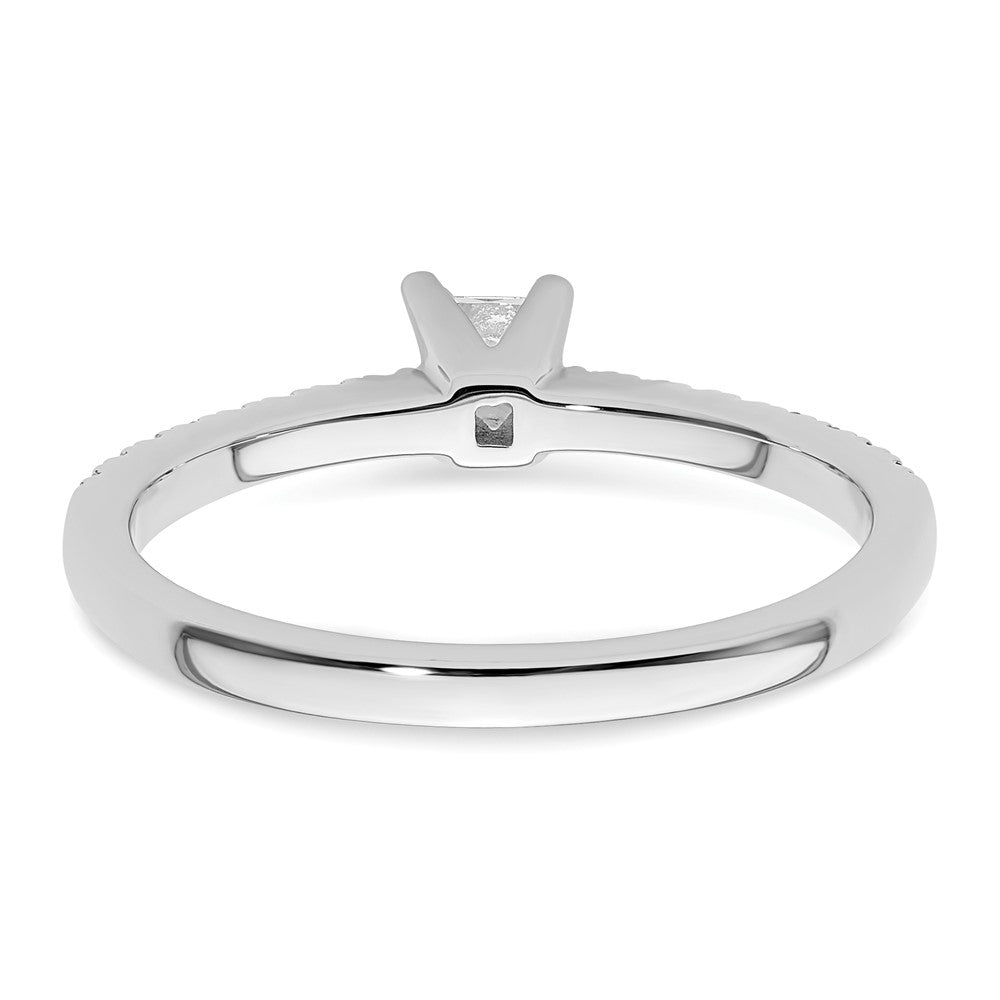 14K White Gold Simulated Diamond Engagement Ring