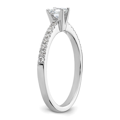 14K White Gold Simulated Diamond Engagement Ring
