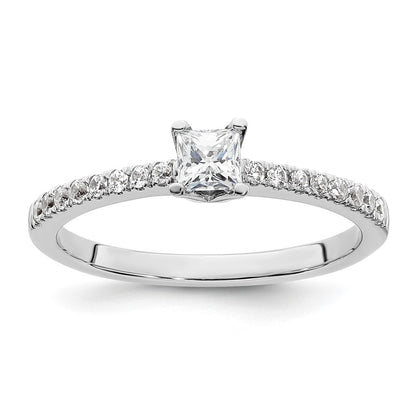 14K White Gold Simulated Diamond Engagement Ring