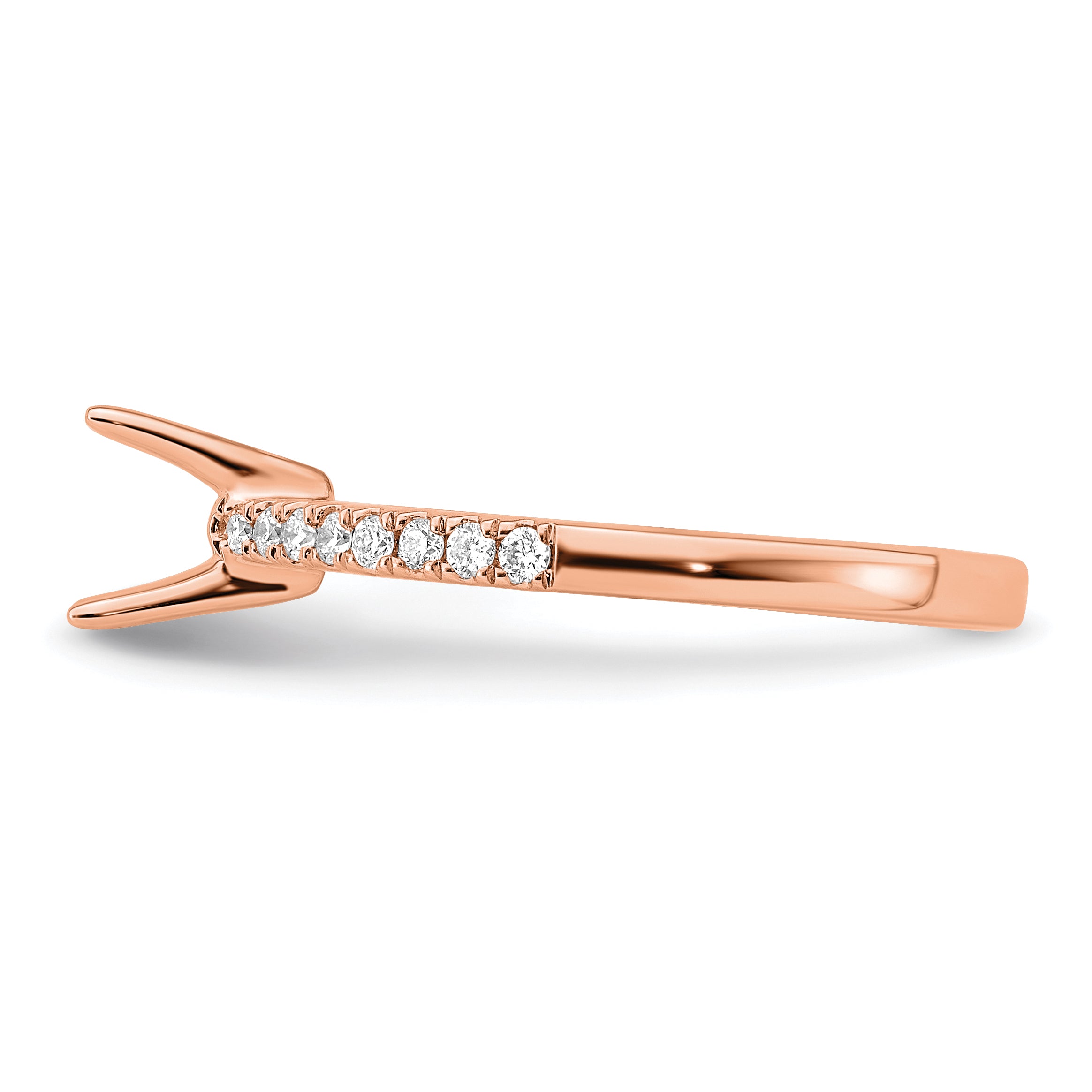 14K Rose Gold True Origin 1/6 Carat Lab Grown Diamond Vs D E F Semi Mount Princess Engagement Ring