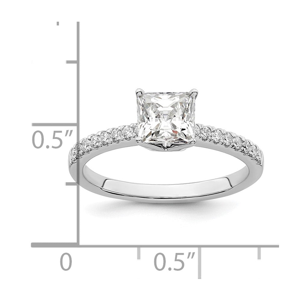 14K White Gold Simulated Diamond Engagement Ring