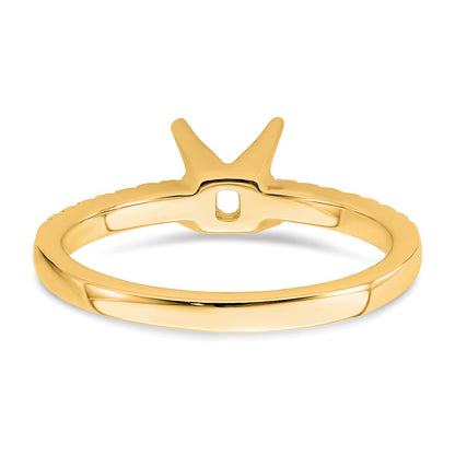True Origin 14K Yellow Gold 1/6 carat Lab Grown Diamond VS+ F+ Semi-Mount Princess Engagement Ring