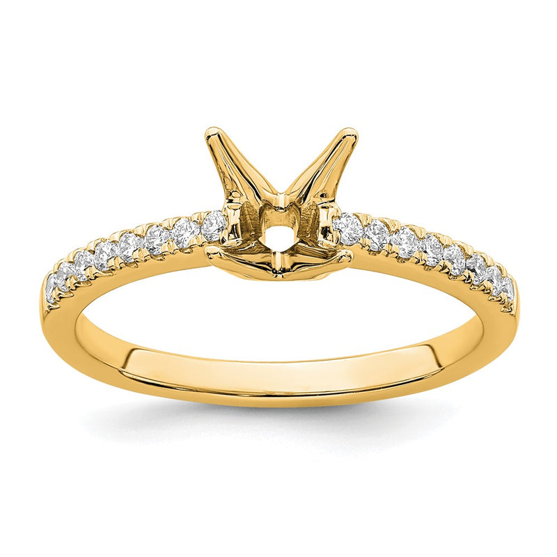 True Origin 14K Yellow Gold 1/6 carat Lab Grown Diamond VS+ F+ Semi-Mount Princess Engagement Ring