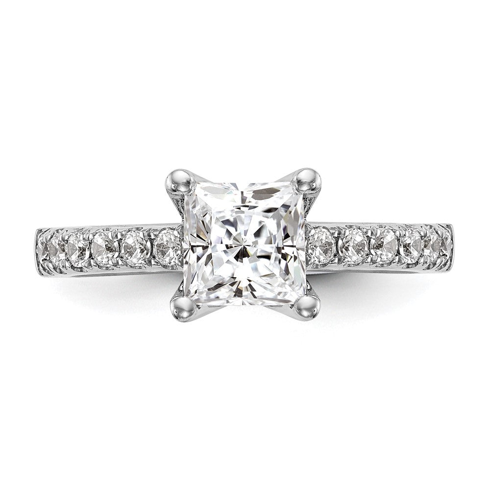 14K White Gold Simulated Diamond Engagement Ring