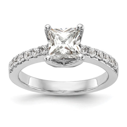 14K White Gold Simulated Diamond Engagement Ring