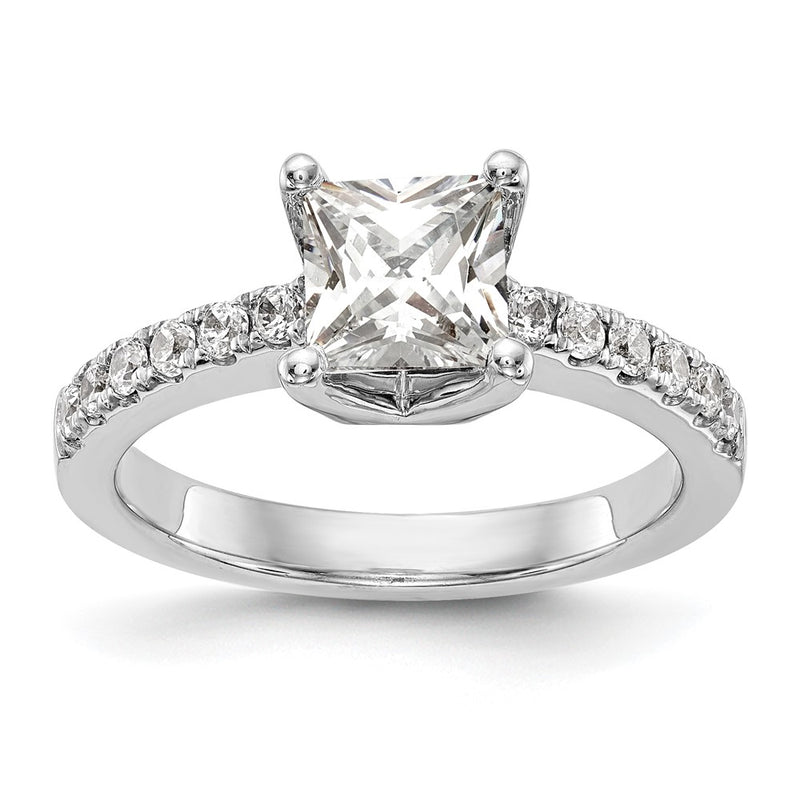 14K White Gold Simulated Diamond Engagement Ring