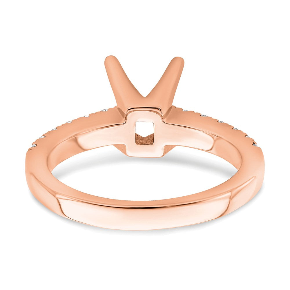 True Origin 14K Rose Gold 3/8 carat Lab Grown Diamond VS+ F+ Semi-Mount Princess Engagement Ring