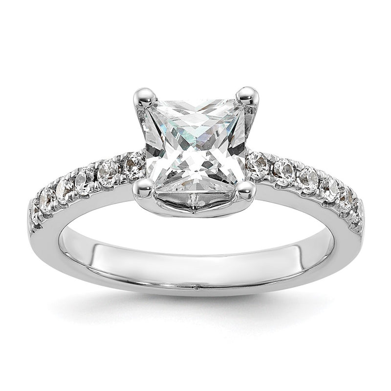 14K White Gold Simulated Diamond Engagement Ring