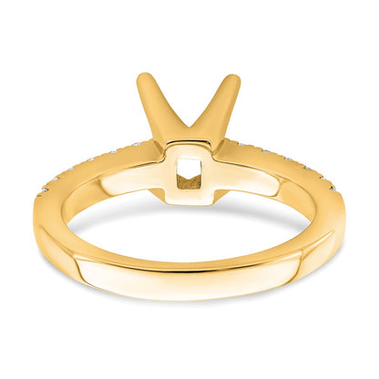 True Origin 14K Yellow Gold 3/8 carat Lab Grown Diamond VS+ F+ Semi-Mount Princess Engagement Ring