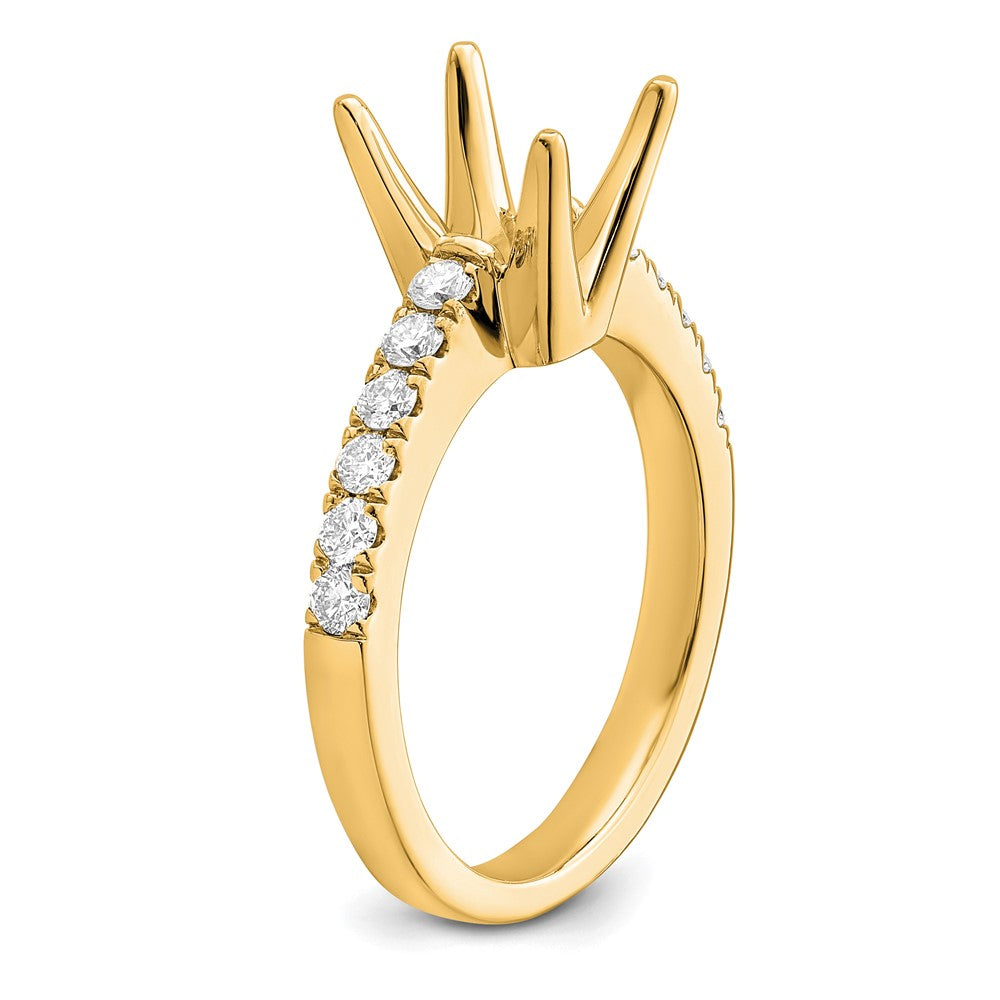 True Origin 14K Yellow Gold 3/8 carat Lab Grown Diamond VS+ F+ Semi-Mount Princess Engagement Ring