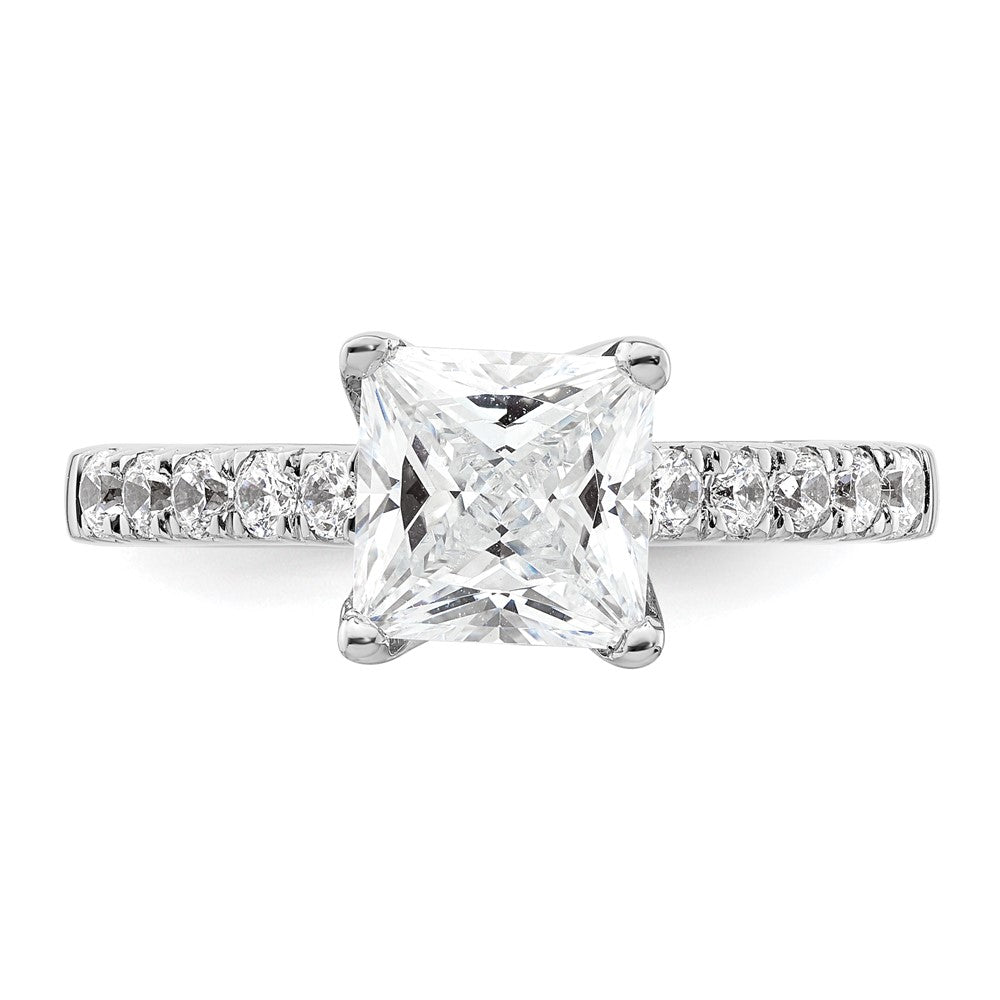 14K White Gold Simulated Diamond Engagement Ring