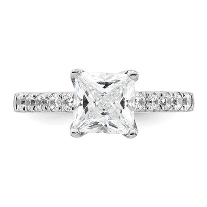 14K White Gold Simulated Diamond Engagement Ring