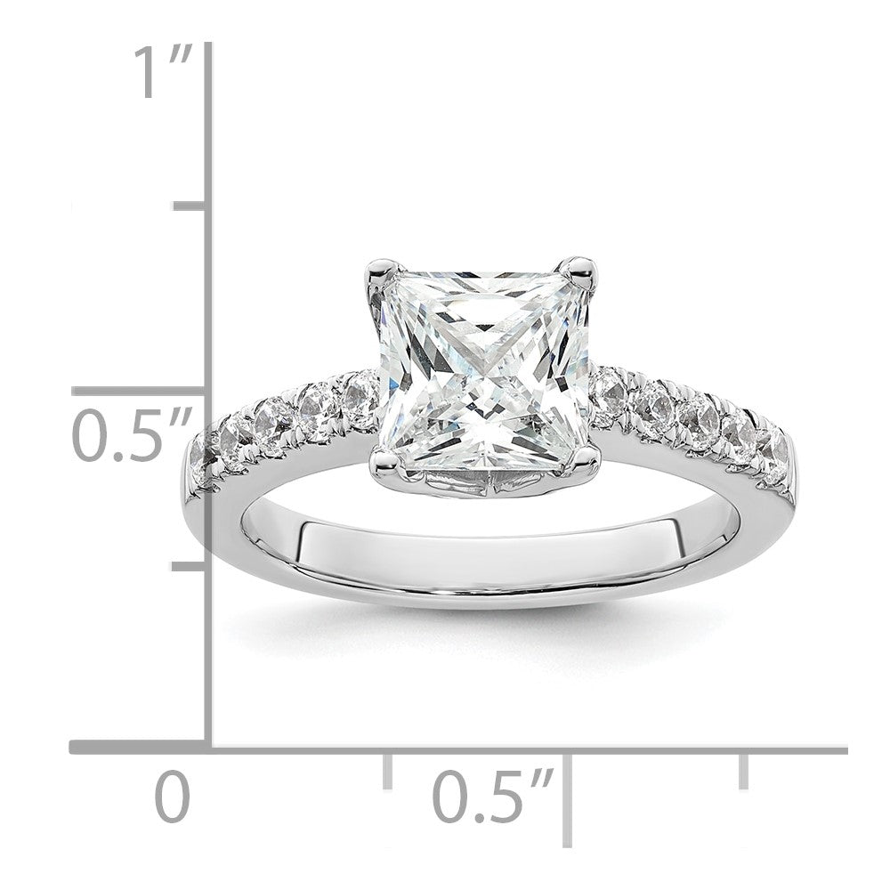 14K White Gold Simulated Diamond Engagement Ring