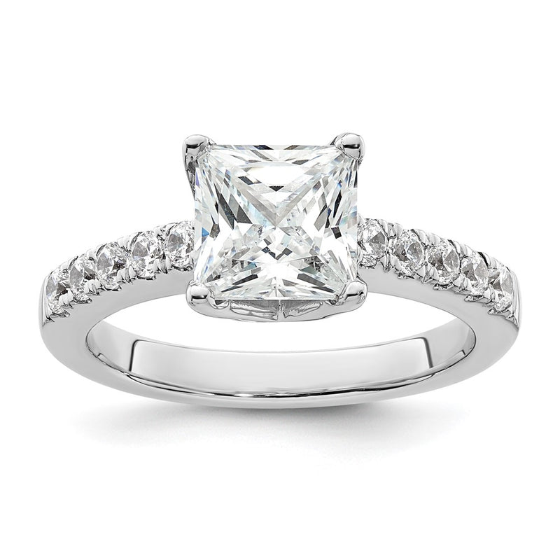 14K White Gold Simulated Diamond Engagement Ring