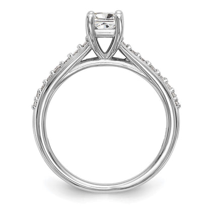 14K White Gold Simulated Diamond Engagement Ring