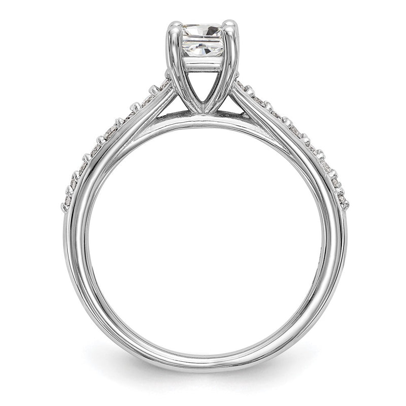 14K White Gold Simulated Diamond Engagement Ring