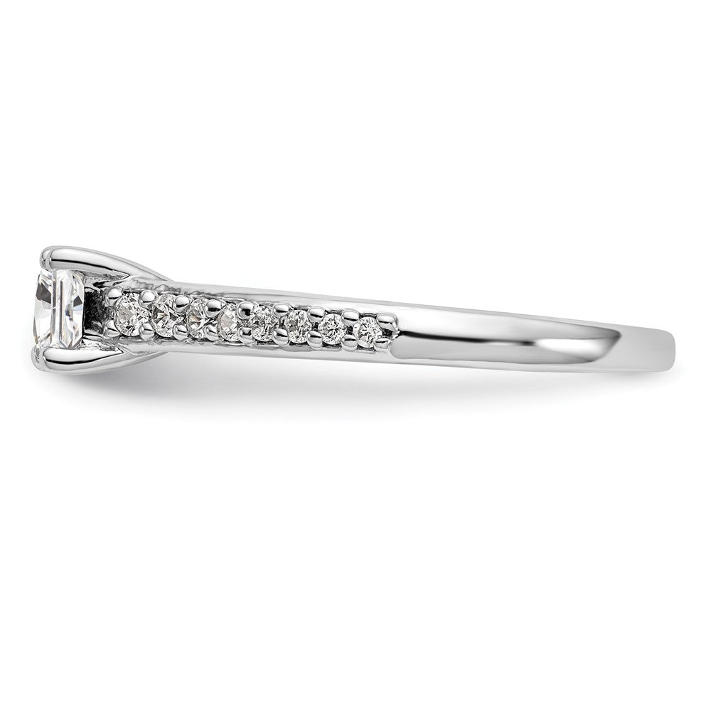 14K White Gold Simulated Diamond Engagement Ring