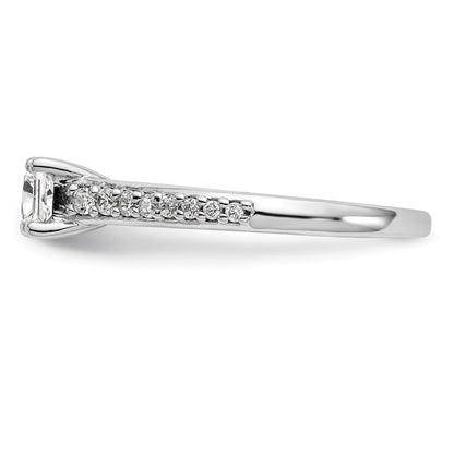 14K White Gold Simulated Diamond Engagement Ring