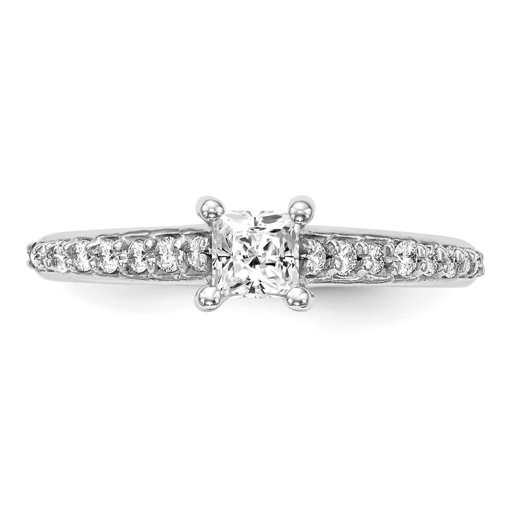 14K White Gold Simulated Diamond Engagement Ring