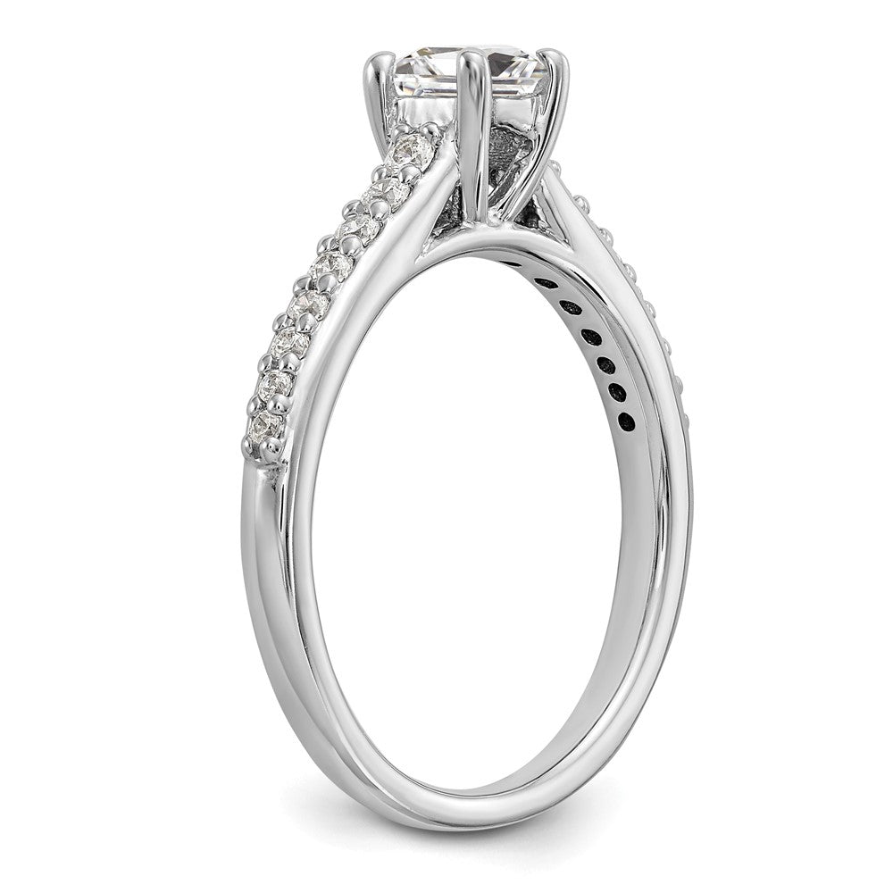 14K White Gold Simulated Diamond Engagement Ring