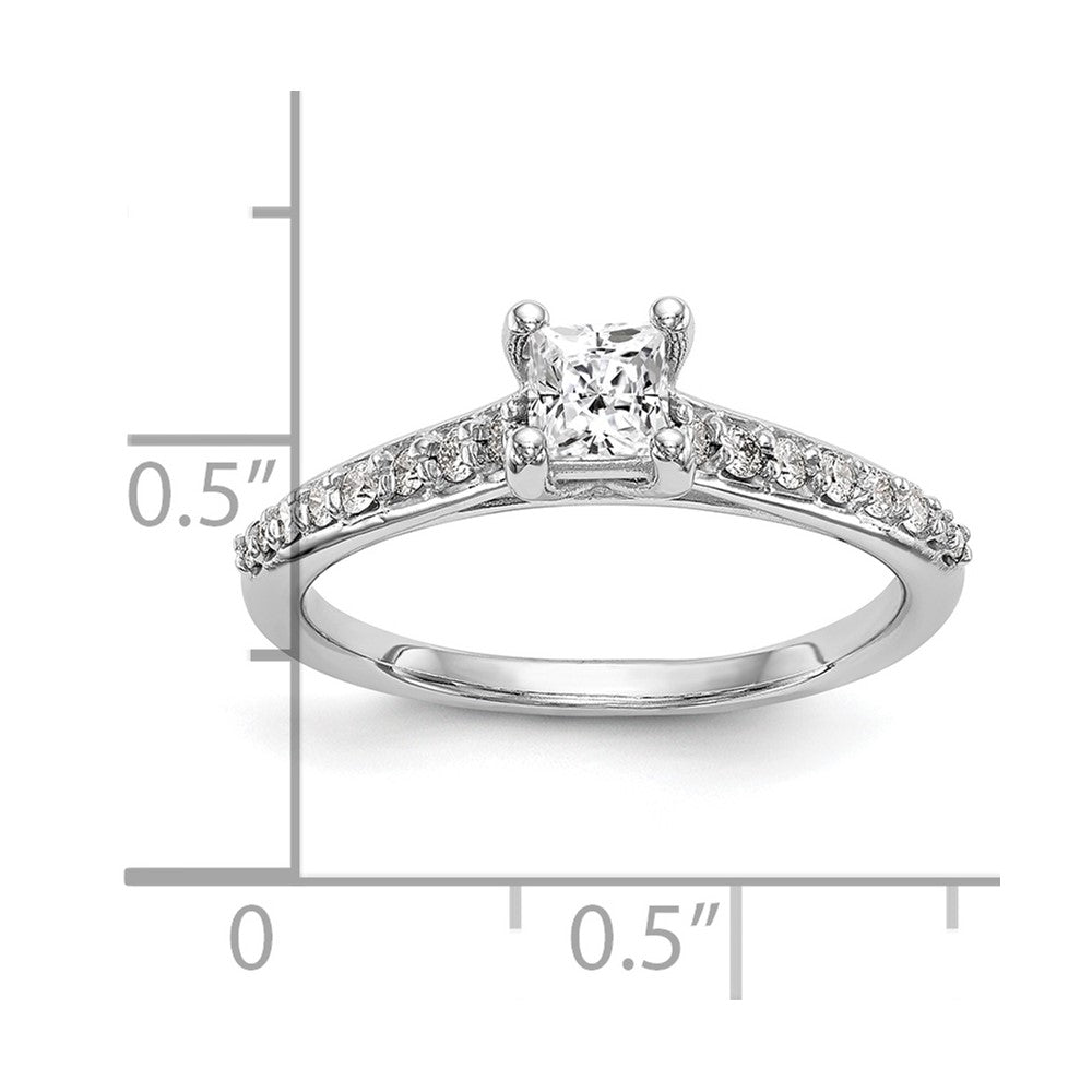 14K White Gold Simulated Diamond Engagement Ring