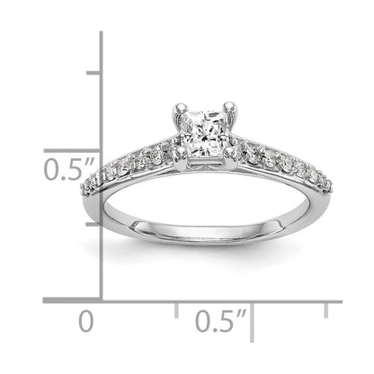 14K White Gold Simulated Diamond Engagement Ring