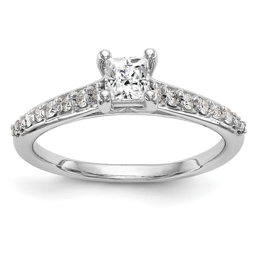 14K White Gold Simulated Diamond Engagement Ring
